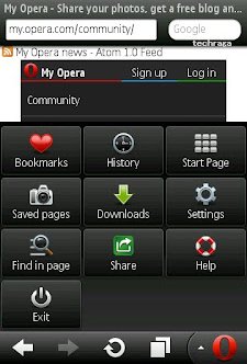 Скрин Opera Mini для Symbian S60v2