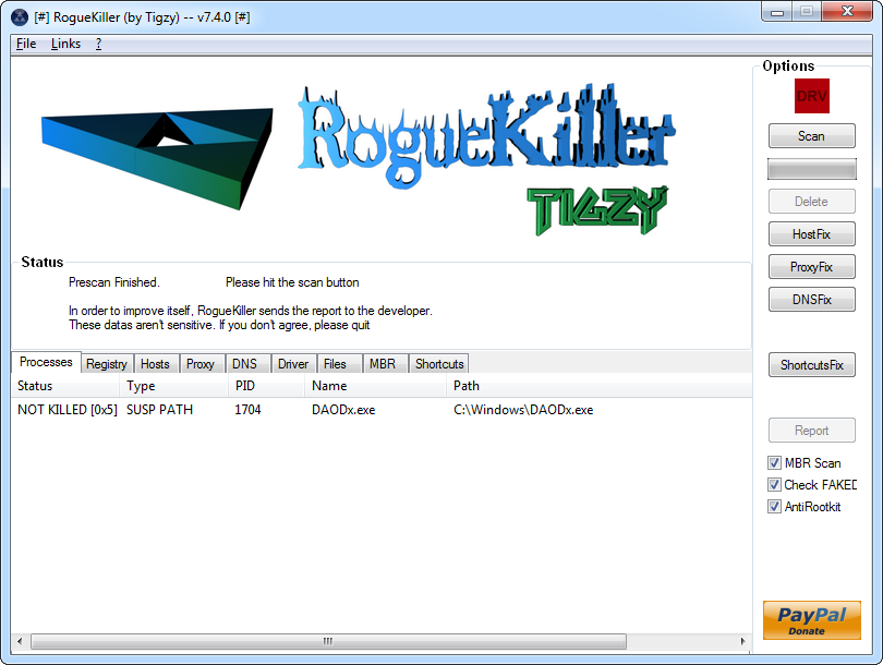 Скрин RogueKiller 8.6.12